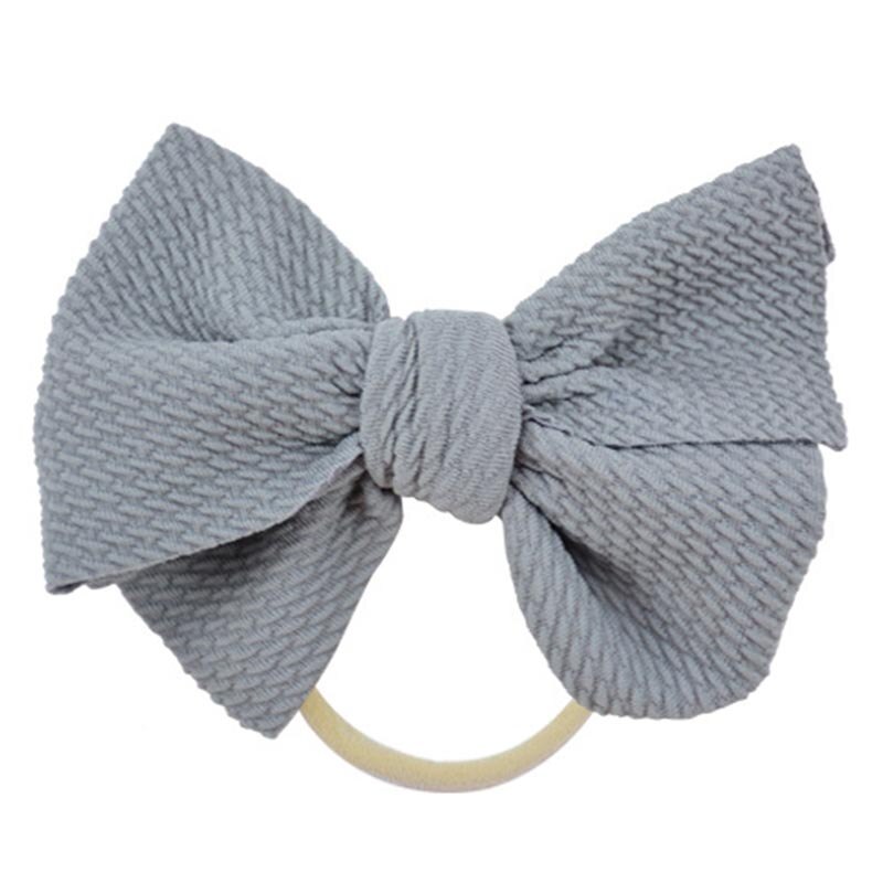 Peuter hoofddoek baby stretch knoop strik meisjes haarband kinderen tulband hoofdband: Grijs
