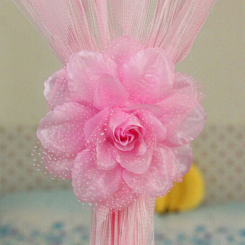 1pc pioenroos bloem gordijn clip-on stropdas band touw huisdecoratie gordijnen achterkant houder stropdas houder clip doek bloem