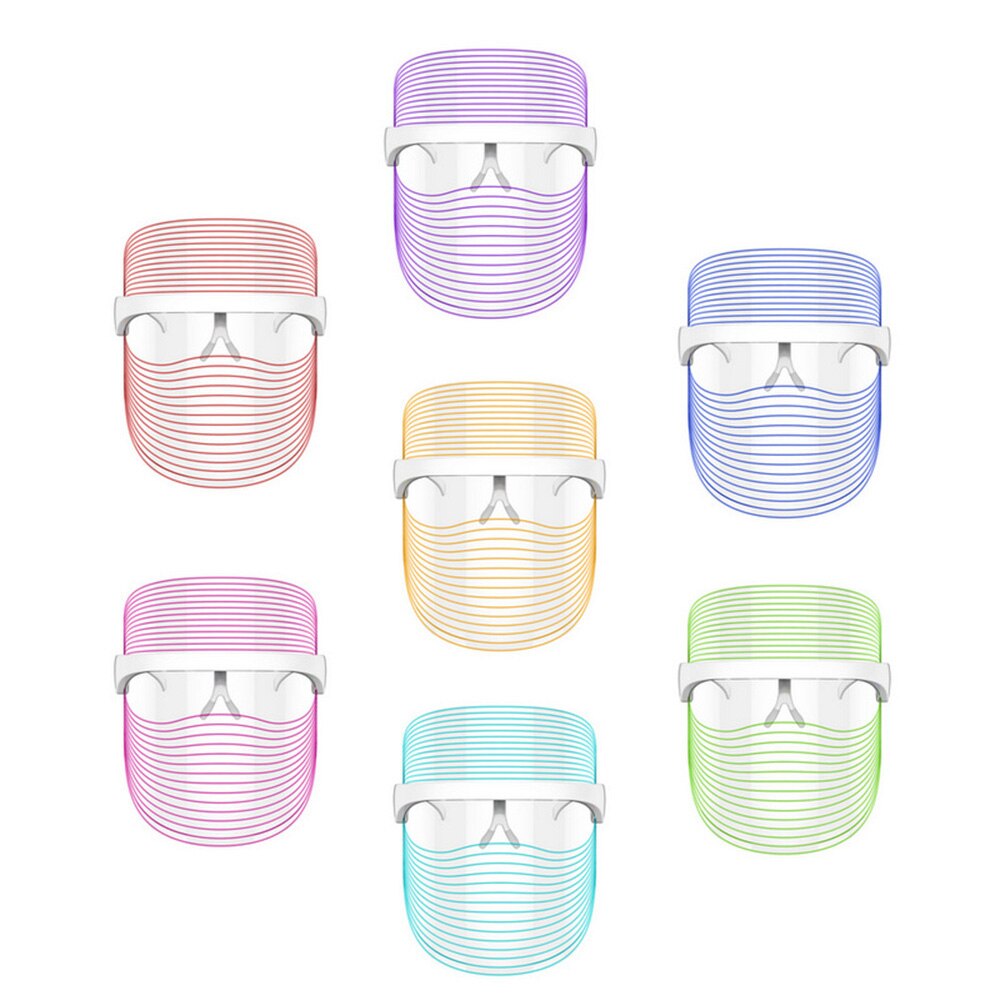 Wakeforyou 7 Kleuren Masker Led Masker Schoonheid Instrument Foton Huidverjonging Masker Led Spectrometer Kleur Schoonheid Masker Instrument: FY-013-7colors