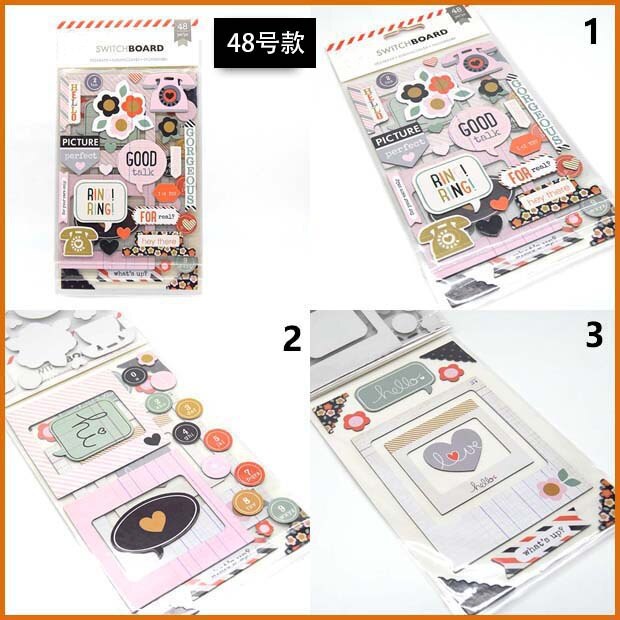 48Pcs Bericht Cardstock Gestanst Stickers Voor Scrapbooking Gelukkig Planner/Card Making/Journaling Project Craft