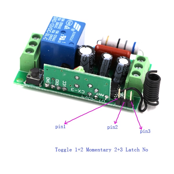 Relais RF sans fil 220 V 110V 1ch 10a, télécommande, interrupteur de lumière récepteur + transmetteur noir 315/433Mhz