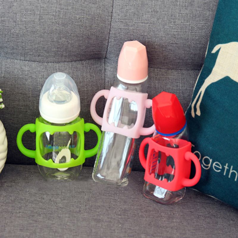 Biberon poignée universelle Silicone souple poignée large bouche multicolore résistant à la chaleur biberons accessoires