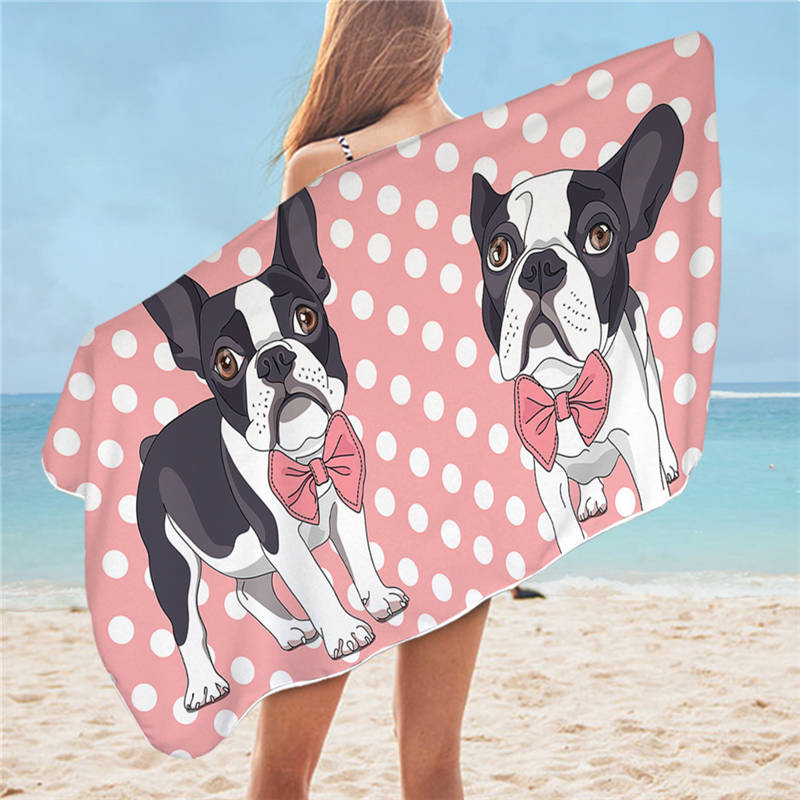 BeddingOutlet-Toalla de baño Hippie Pug para adulto, toalla de playa de microfibra con dibujos de animales, manta de Bulldog, 75x150cm: 10