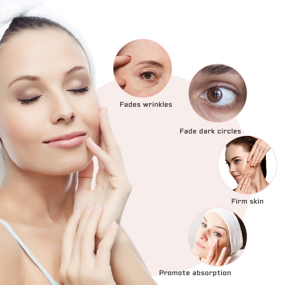 Masajeador de ojos LED con luz roja, dispositivo de belleza para estiramiento de ojos y cara de fotones, EMS RF, eliminación de ojeras y arrugas, máquina de masaje de vibración