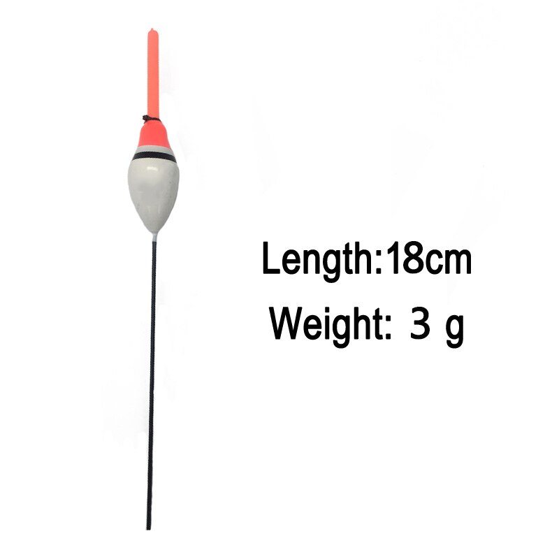 ORJD-flotador de Pesca, 10 piezas, 19cm, 2,5g, boya Vertical, señuelo de Pesca con mosca marina, flotador, accesorios de Pesca en Río: 3g white