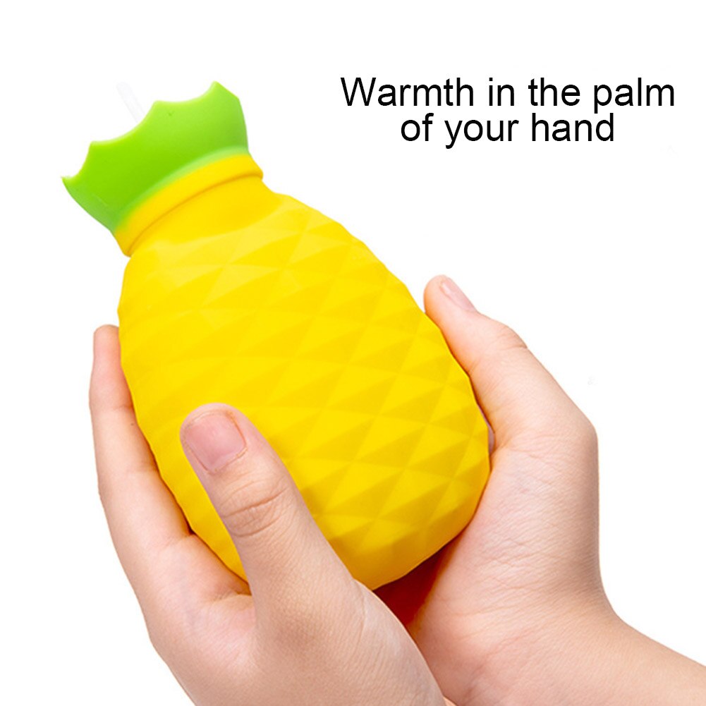 Pineapple Shape Silicone Water Bottle Hand Warmer Winter Warming Bag 200ml TI99