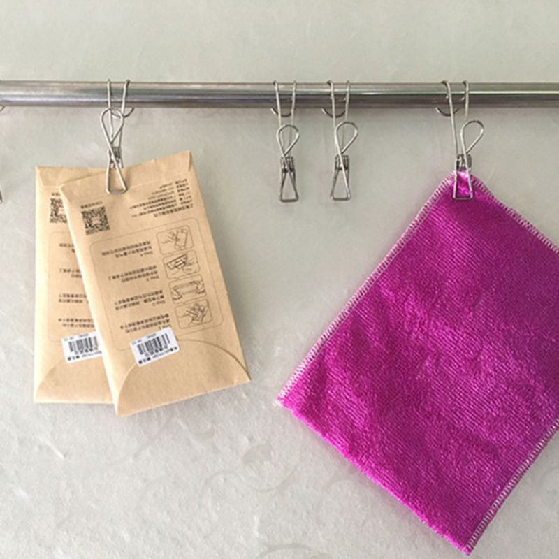 Portable Laundry Hook Stainless Steel Hanging Clothes Peg Pin Boot Shoes Hanger Holder Clip Photo Postcard Picture Clamp Office