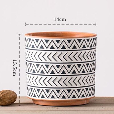 Cutelife Nordic Ins Keramische Bloempot Geometrie Ronde Vazen Voor Decoratie Groene Plant Bloempot Office Home Vazen Decoratieve: Large
