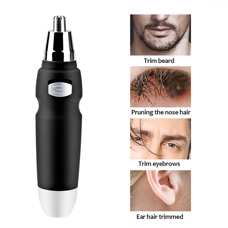 Elektrisk barbering næse øre trimmer sikkerhed ansigtspleje næse hår trimmer til mænd barbering hårfjerning barbermaskine skæg rengøringsmaskine: Sølv