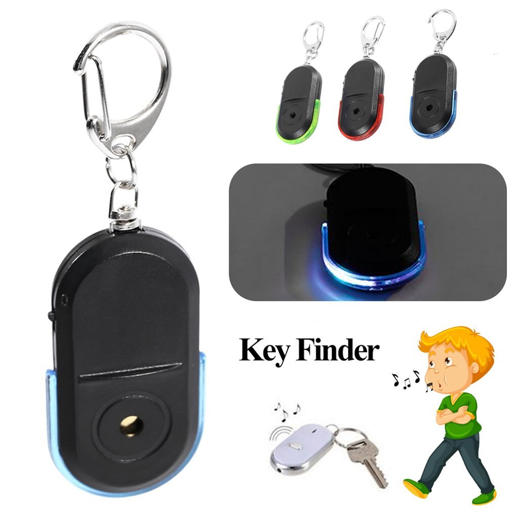 Portable Size Old People Anti-Lost Alarm Key Finder Wireless Useful Whistle Sound LED Light Locator Finder Keychain