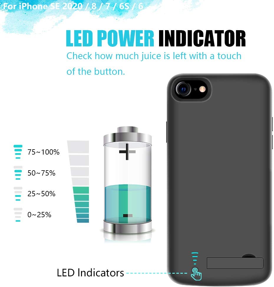 Neng 5500 mah rood voor iphone 6 6s 7 8 se)  batterij zachte utp-oplader case draagbare verpakking 8000 mah voor iphone 6 7 8 plus