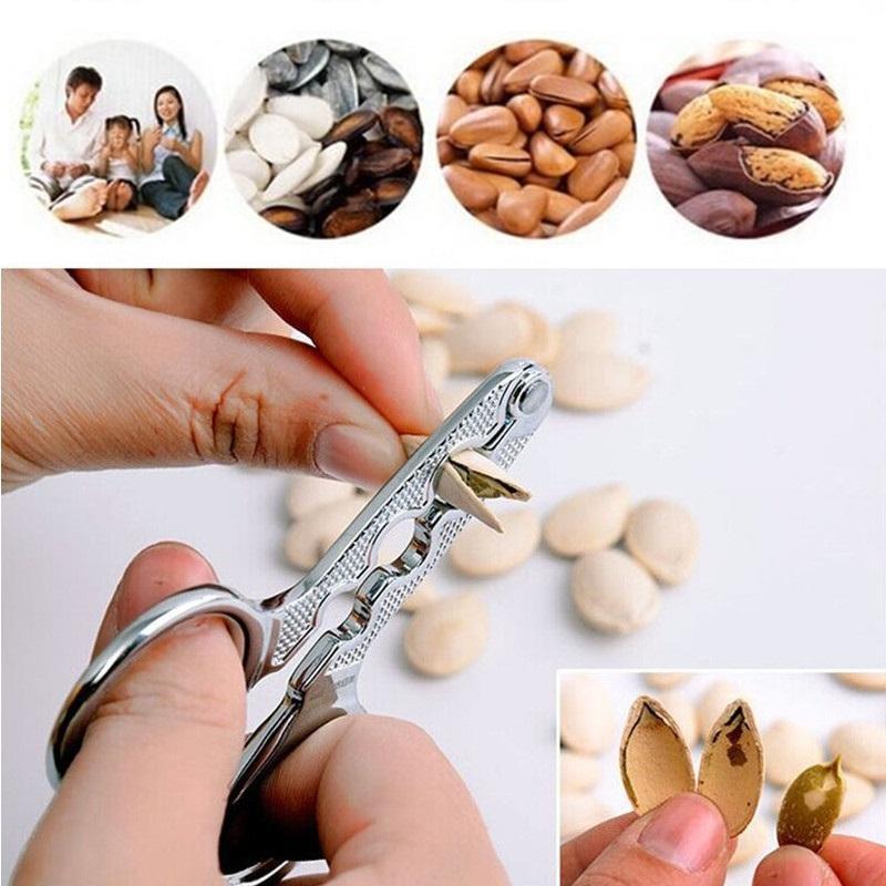 Portable Melon Seed Plier Scissor Nut Cracker Opener Clamp Walnut Pine Sheller Nutcracker Kitchen Household tool