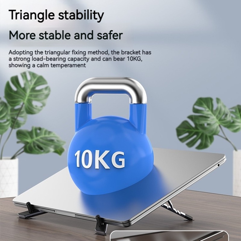 Draagbare opvouwbare mini metalen laptopstandaard voor bureau, in hoek verstelbare notebookhouder, compatibel met 10-17 inch laptops, tablets