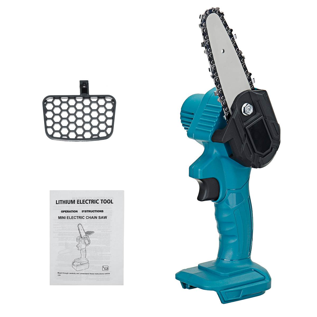 3000W 88VF 4 Inch Mini Electric Saw Chainsaw Garden Tree Logging Saw Woodworking Tools Wood Cutters with 2 Batteries