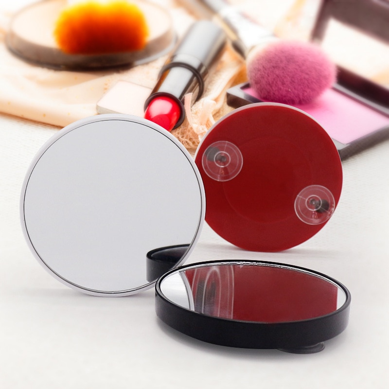 Magnifying mirror makeup mirror mini pocket mirror fill light mirror net red mirror portable 5X magnification compact mirror