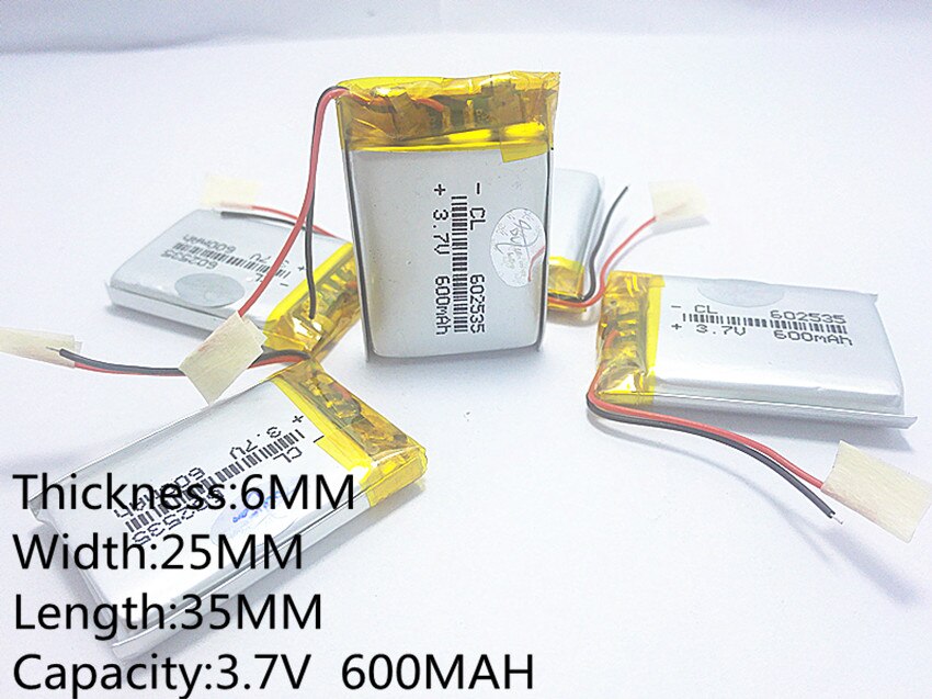 Supply lithium batterij lithium polymeer batterij 602535 602535 600 mah 3.7 V CL