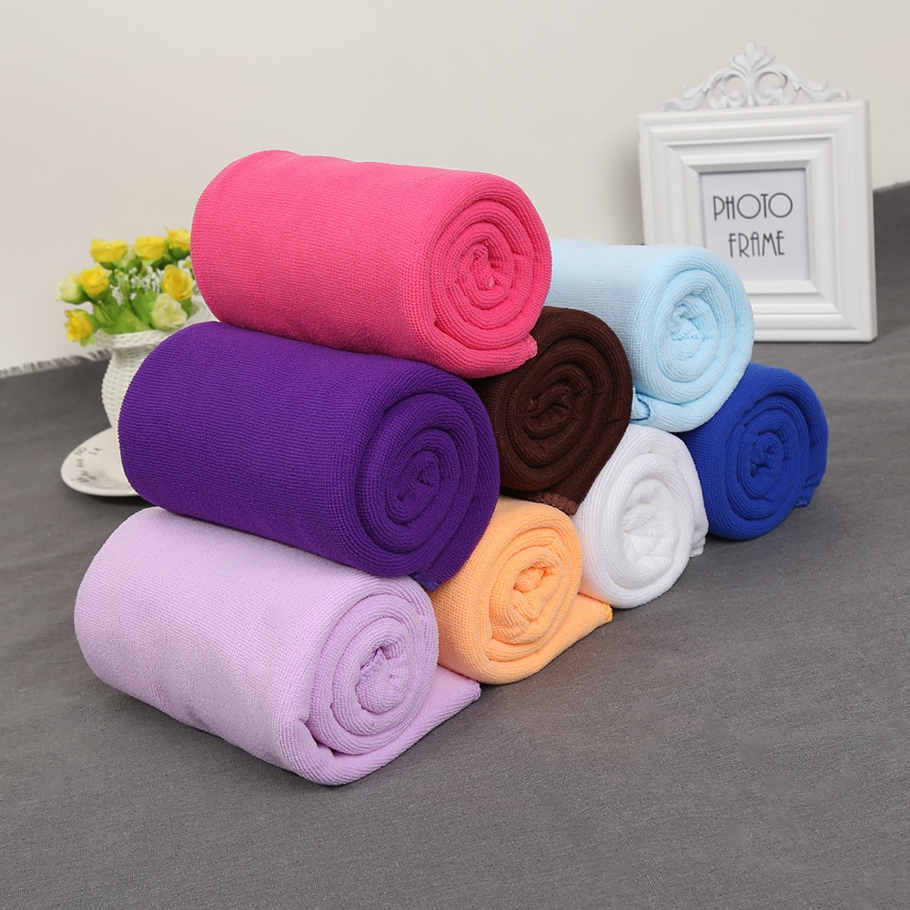 1pc färgglada 70 x 140cm snabbtorkande badlakan absorberande strandhandduk rosa mikrofiber fleecefilt torkande badstrandshanddukar