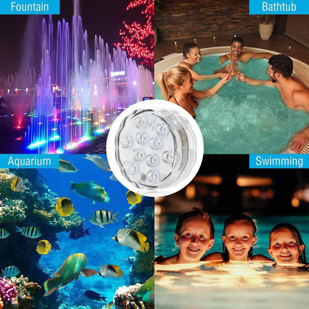 Waterproof Wireless Home Garden Hotel Swimming Pool Party Effect underwater LED Light