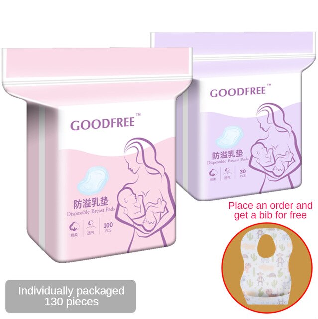Anti-Spill Zoogcompressen Wegwerp Zoogcompressen Ultra-Dunne Ademende Borstvoeding Lekvrije Borst Pad Spill Preventie borst Pad: Independent packaging 130 pieces free portable bib