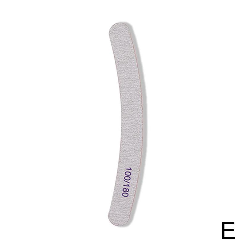 1pcs Nail File Half Moon Sandpaper Nail Sanding Buffer Block Grinding Polishing Manicure Care Tools Nail Polish Supplies: E