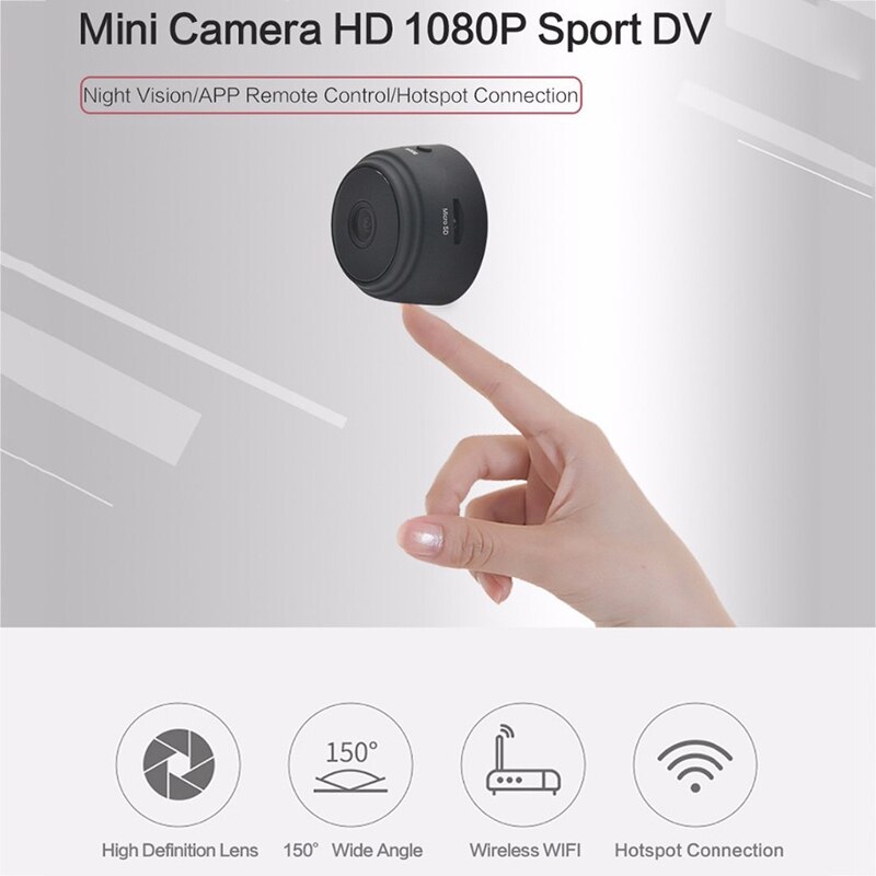 A9 mini kamera videokamera runde  hd 1080p nattesyn wifi ip kamera fjernbetjening sug video-optager sport dv beslag
