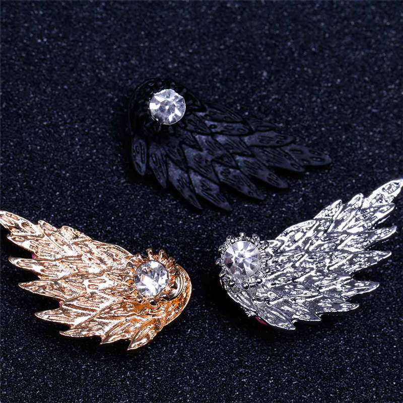 gotisch Engel FlüGel Zucht Ohrringe für Frauen Jahrgang Legierung Feder Ohrringe Kristall Aussage Ohr Schmuck Party Ohrringe