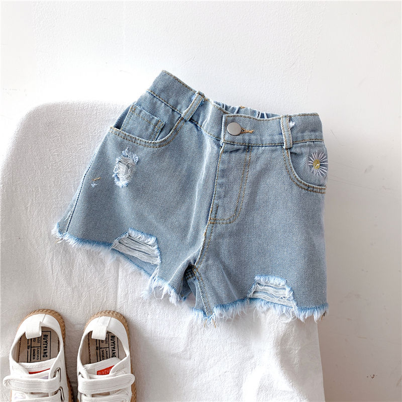 Barn Denim Shorts för Flickor - Resår i Midjan - Sommar - 2-6 År
