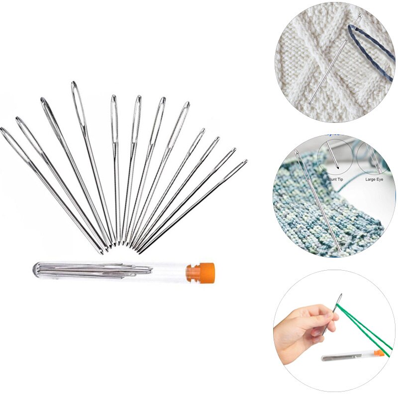 Knitting Needles Large Eye Blunt Sewing Needles Cross Stitch Knitting Needle Leather Embroidery Thread Needle Sewing Accessories