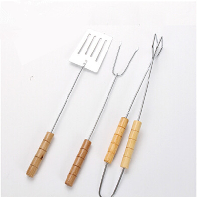 Multi-Functional Outdoor Grill Accessories BBQ Three-Piece-Pronged Toasting Forks tan jia Shovel