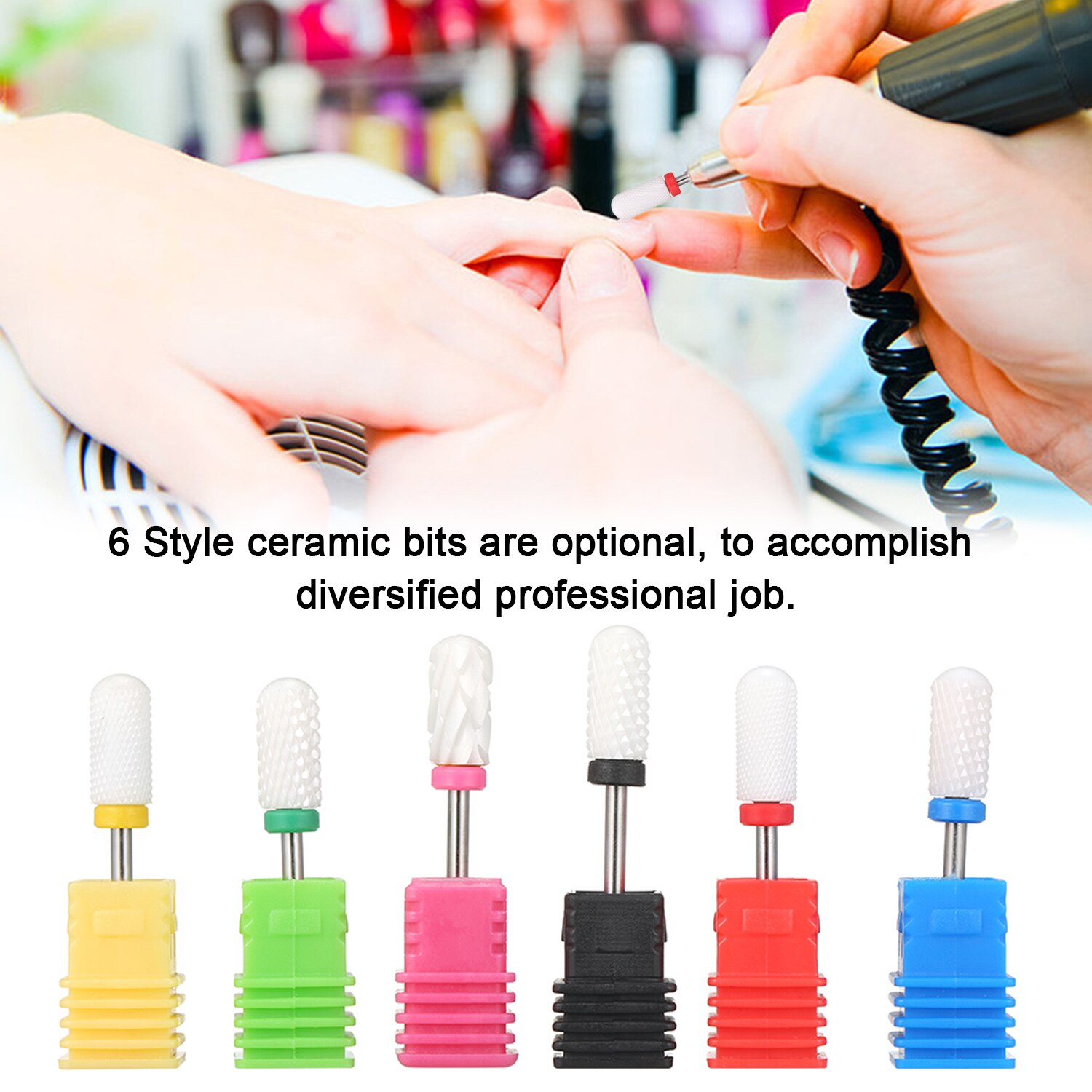 1Pcs Keramische Nail Boor Manicure Voo Gereedschap Elektrische Boren Manicure Machine Accessoires Nail Gereedschap Elektrische Nail Boor