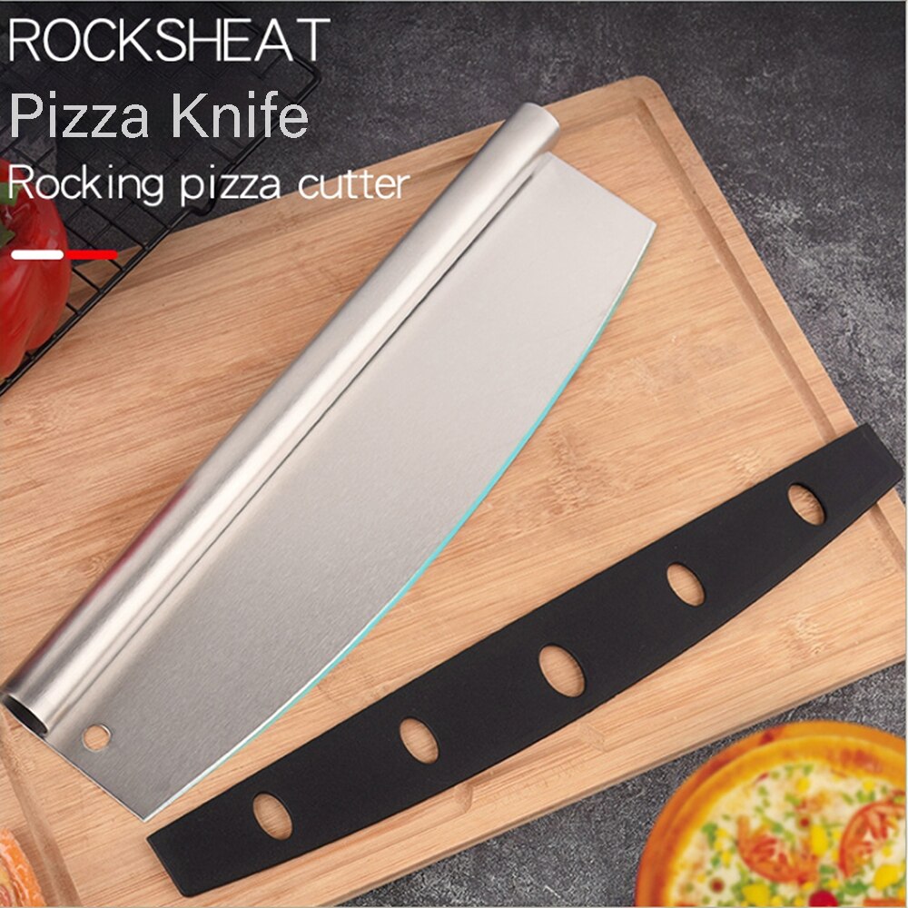 Stainless Steel Pizza Cutter Knife Sharp Pizza Slicer Knife Chopper with Blade Cover Gadget Pizza Accessories Oven Tools