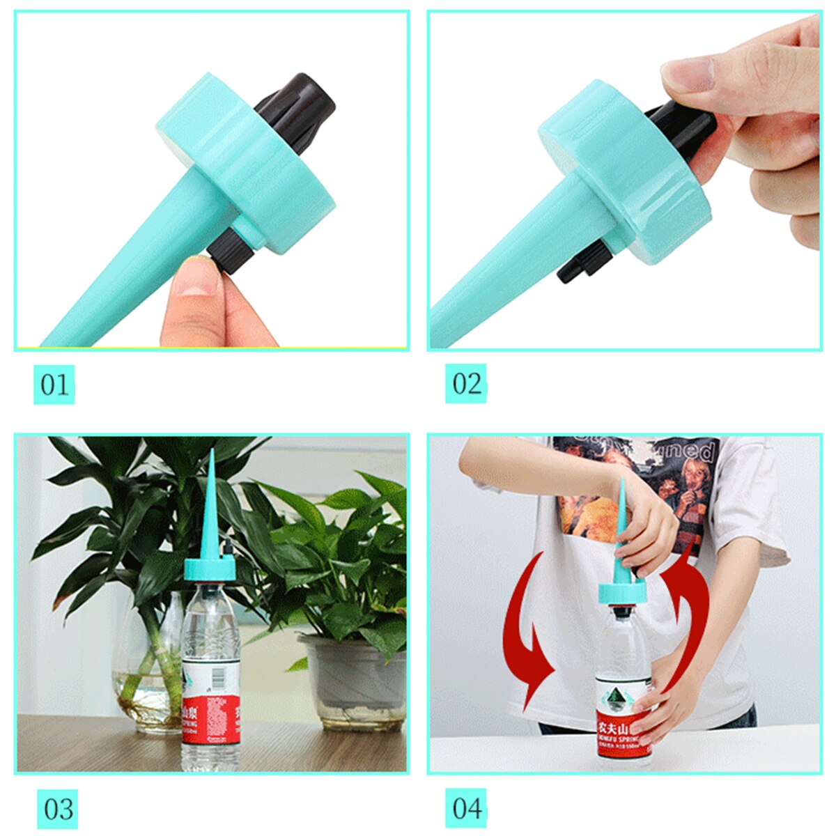 12PCS Self Watering Spikes Auto Drip Irrigation Watering System Automatic Watering Spike for Plants Flower Indoor Household