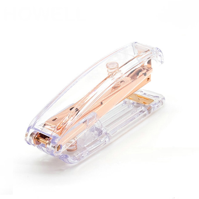 Kreative Rose Gold Hefter Metall Hand Locher Locher Hefter 24/6 26/6 Umfassen 100 Heftklammern Schule Schreibwaren Zubehör