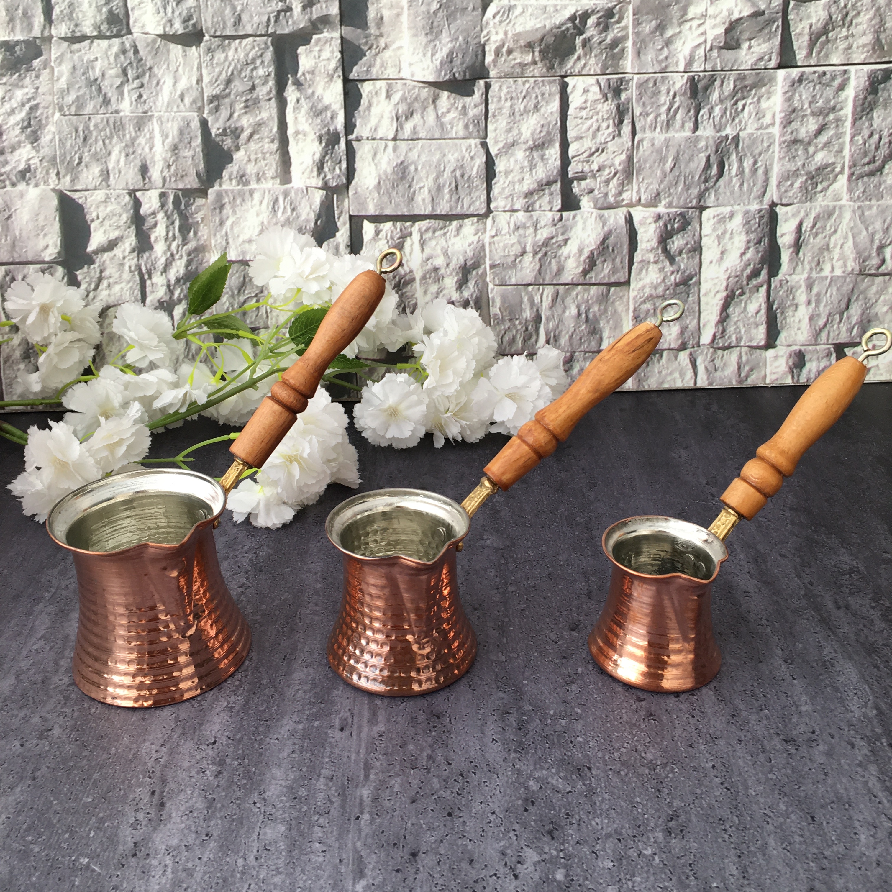 Turkish Coffee Pot 3 Size Traditional Copper Cofee Maker Cezve Made in Turkey Tурецкая Kофеварка Tурка