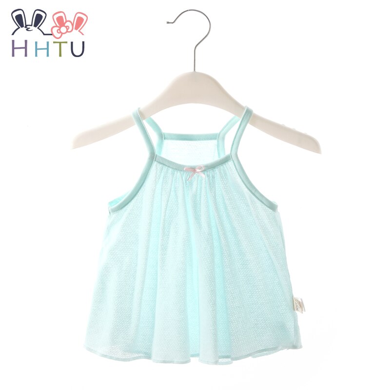 HHTU Zomer Baby Vest Band T-shirt Tops Hemdje Katoen voor Meisjes Dunne Casual Peuter Baby Kleding Soft Kid Kleding: Sky Blue / 18m