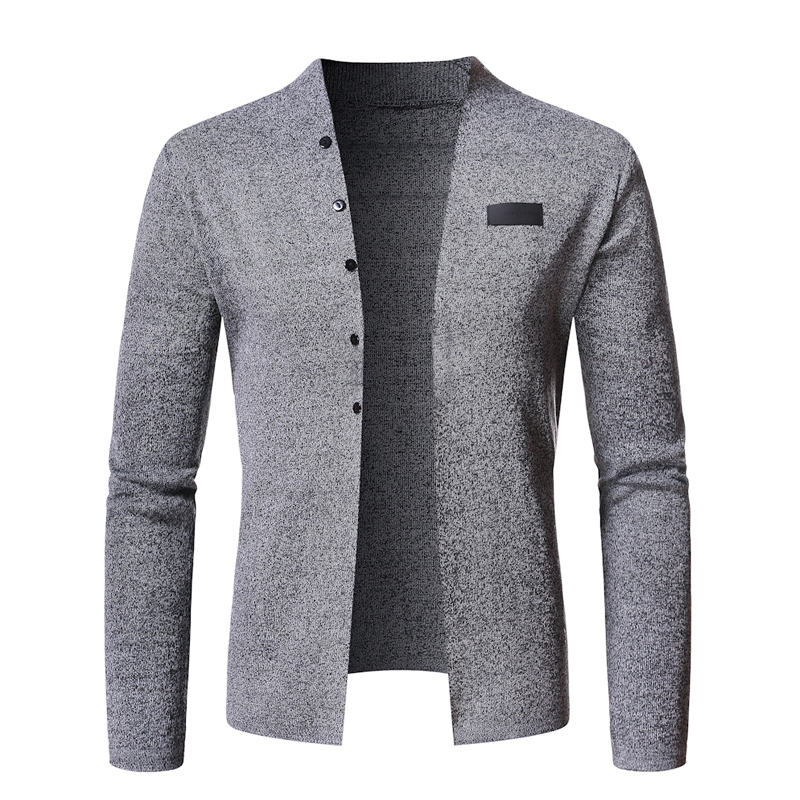 Autumn Men Sweater Knitting Cardigan Outside Cultivate Sweater Thin Model Tops: Gray / Asian XXXL