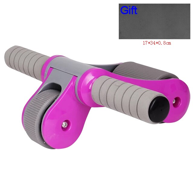 Detachable Fold ABS Double Wheels Ab Rollers Home Mute Women Slim Fitness Gym Coaster Belly Muscle Exercise Strength Training: Red
