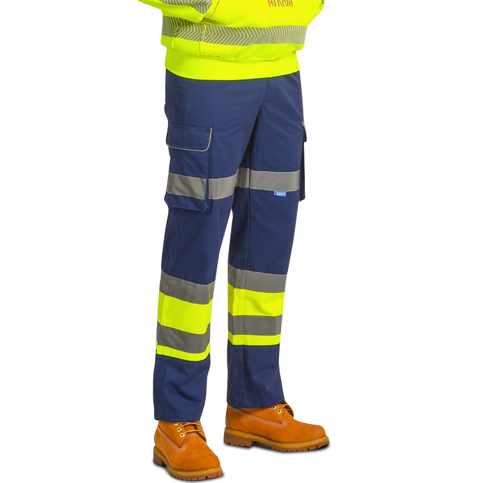 AYKRM Reflective Pants hivis Functional Pockets Wear-resistance Safety Trousers Winter Work Color 5XL