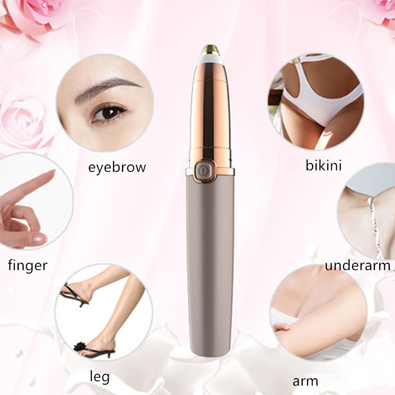 USB Rechargable Protable Mini Electric Eyebrow Trimmer Lip Face Facial Hair Razor Epilator Pen Hair Remover Eyebrow Shaver