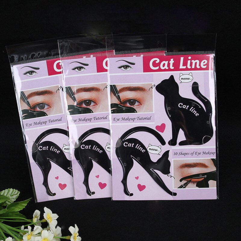 Pochoir pour eye-Liner de chat, , maquillage, pour les yeux, gabarit, de forme, outil d'estampage, modèles en plastique, 1 lot