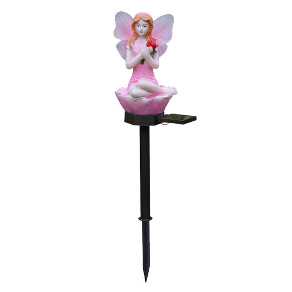 Flower Fairy Led Zonne-verlichting Outdoor Waterdichte Elfen Licht Gazon Stakes Lampen Yard Art Voor Thuis Tuin Binnenplaats Festival Decor: Roze