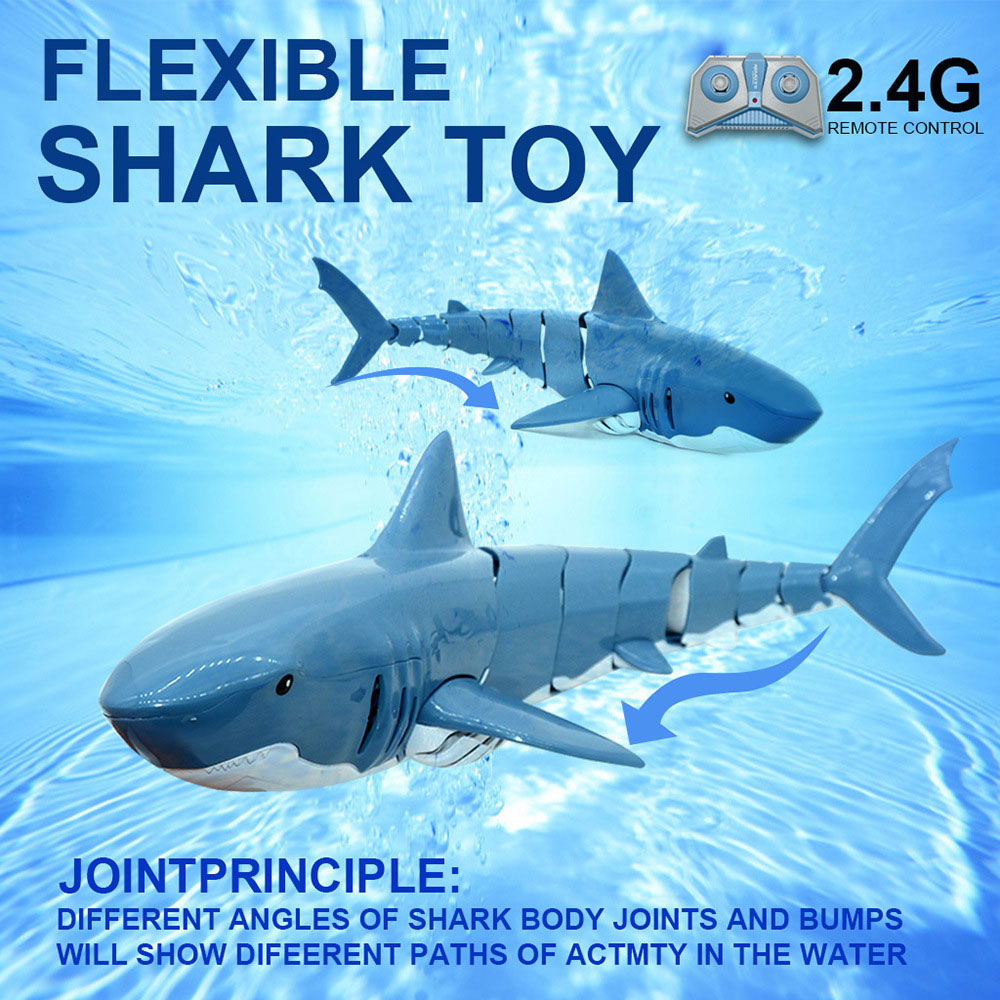 RC Shark 2.4G Electric Simulation Waterproof Fish 20 Minutes Long Battery Life Summer Water Swimming Toddlers Toys