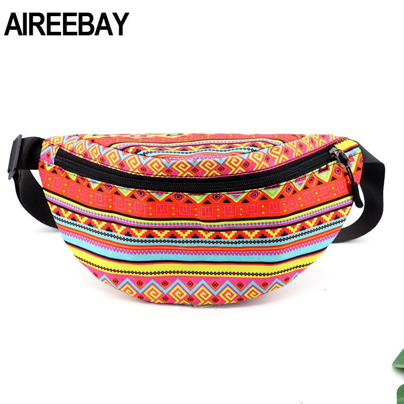 AIREEBAY Africano di Stampa Delle Donne del pacchetto di fanny 2020 marca nuovo anca Petto Sacchetto di Grande Capacità Sacchetto Della Vita Della Cinghia per le Ragazze tutto'aperto di viaggio