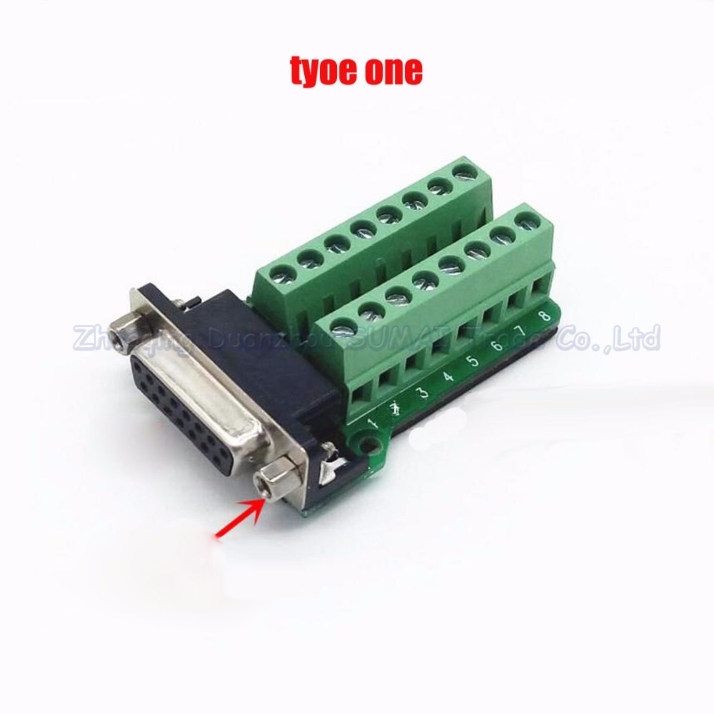 Female Parallel 2 rows 15 pins DB15 Serial port turn to wire terminals DR15 female socket turn to terminal
