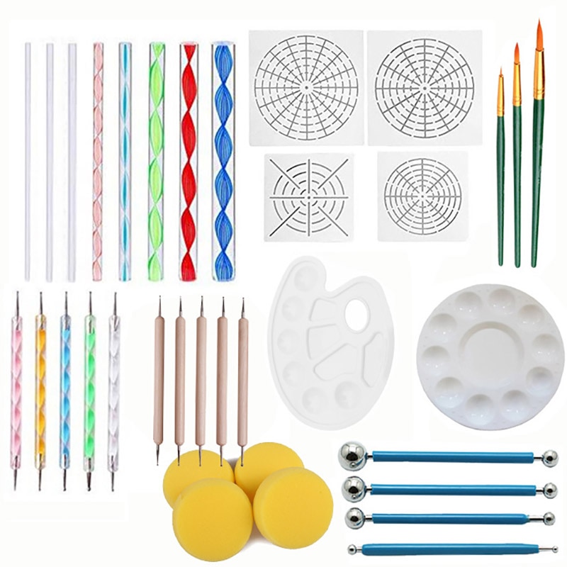 Sculpting Craft Canvas Draw Tools for Nail Art Mandala Painting Rocks Embossing Pattern Ceramic Clay Dotting Tools