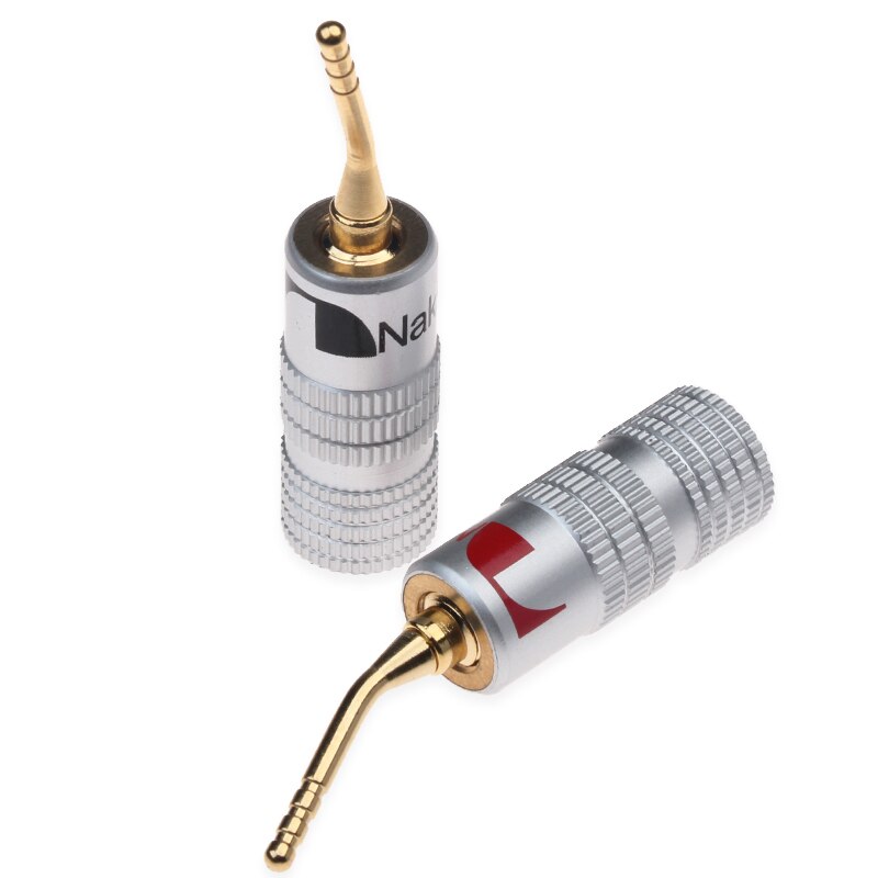 4pcs Nakamichi Gold-Plated Banana Plugs 4mm Banana Plug For Video Speaker Adapter Audio Jack Plug Wire Cable Connectors