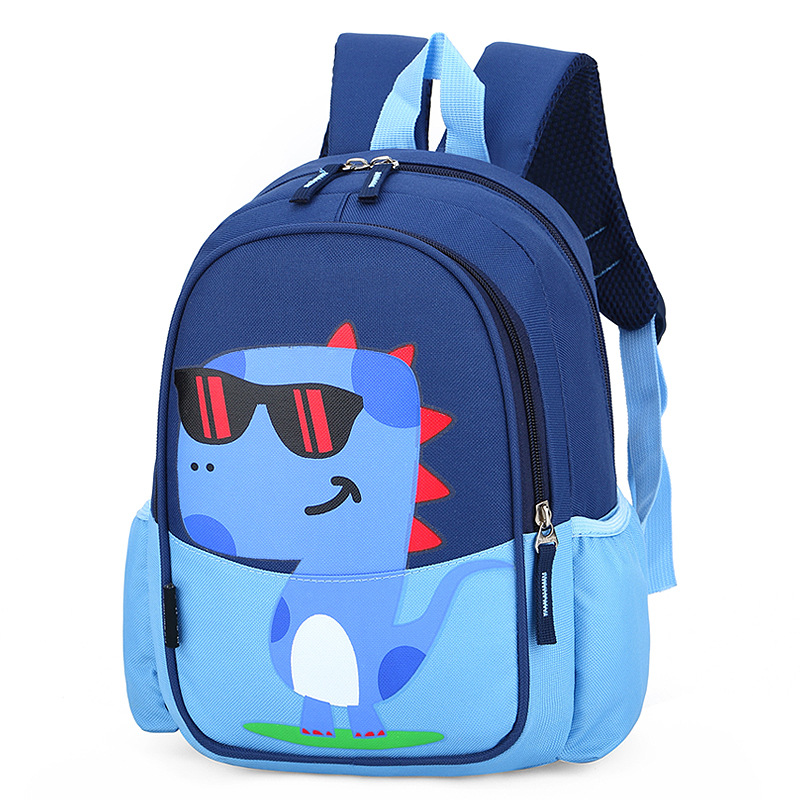 peuter kinderen jongen rugzak leuke cartoon dinosaurus waterdichte nylon schooltas mode schoudertas: Sky Blue