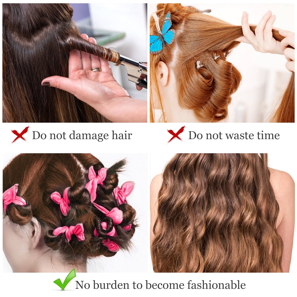 Rodillos para el cabello, rizador de pelo para dormir, rizador de espuma suave, rizos de giro espiral, esponja mágica para el pelo, herramienta de peinado, cabello seco húmedo, herramienta de belleza para el hogar