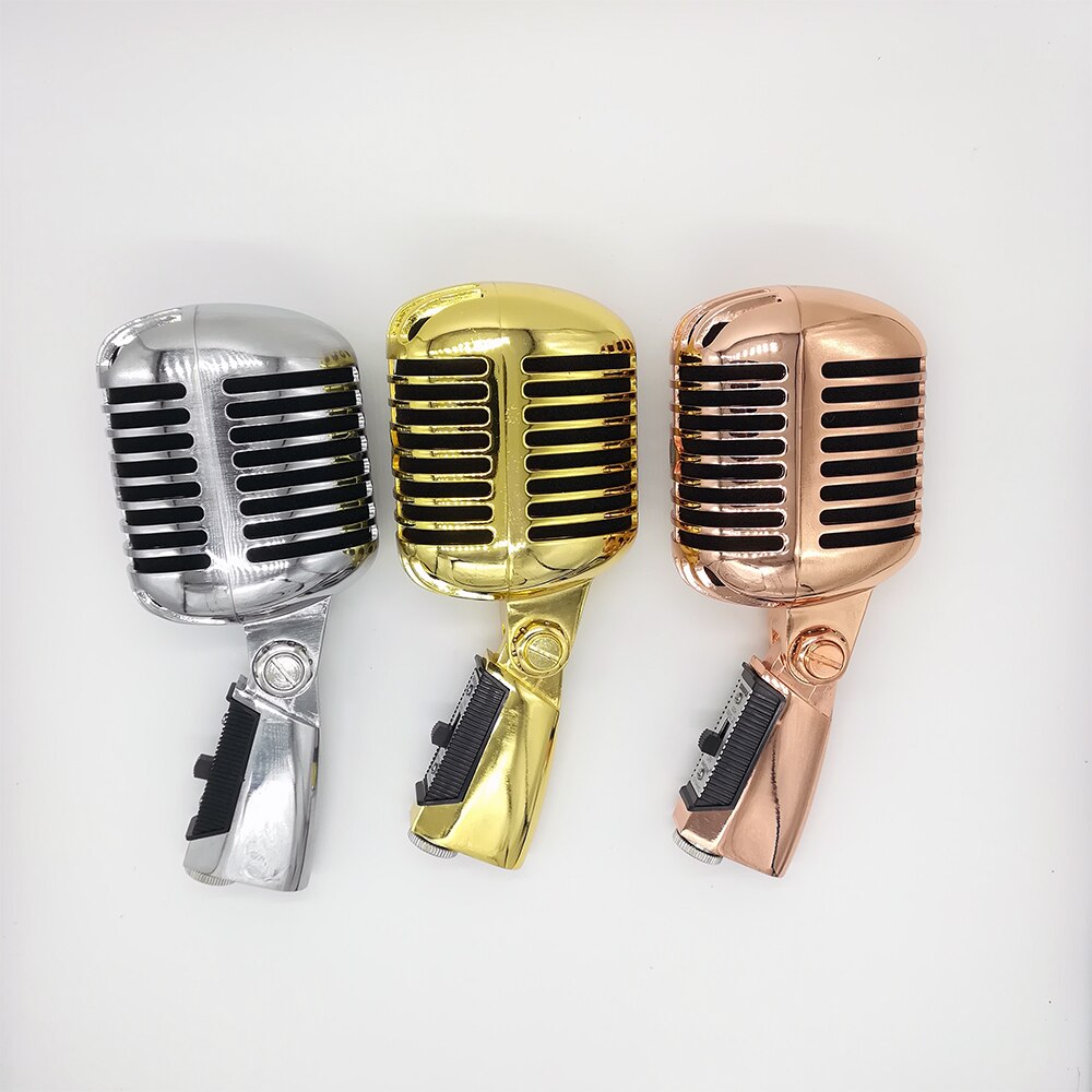Professionele Lint Microfoon Metalen 55SH Classic Vintage Style Live Zang Dynamische Mic Sliver Rose Gouden Voor Shure