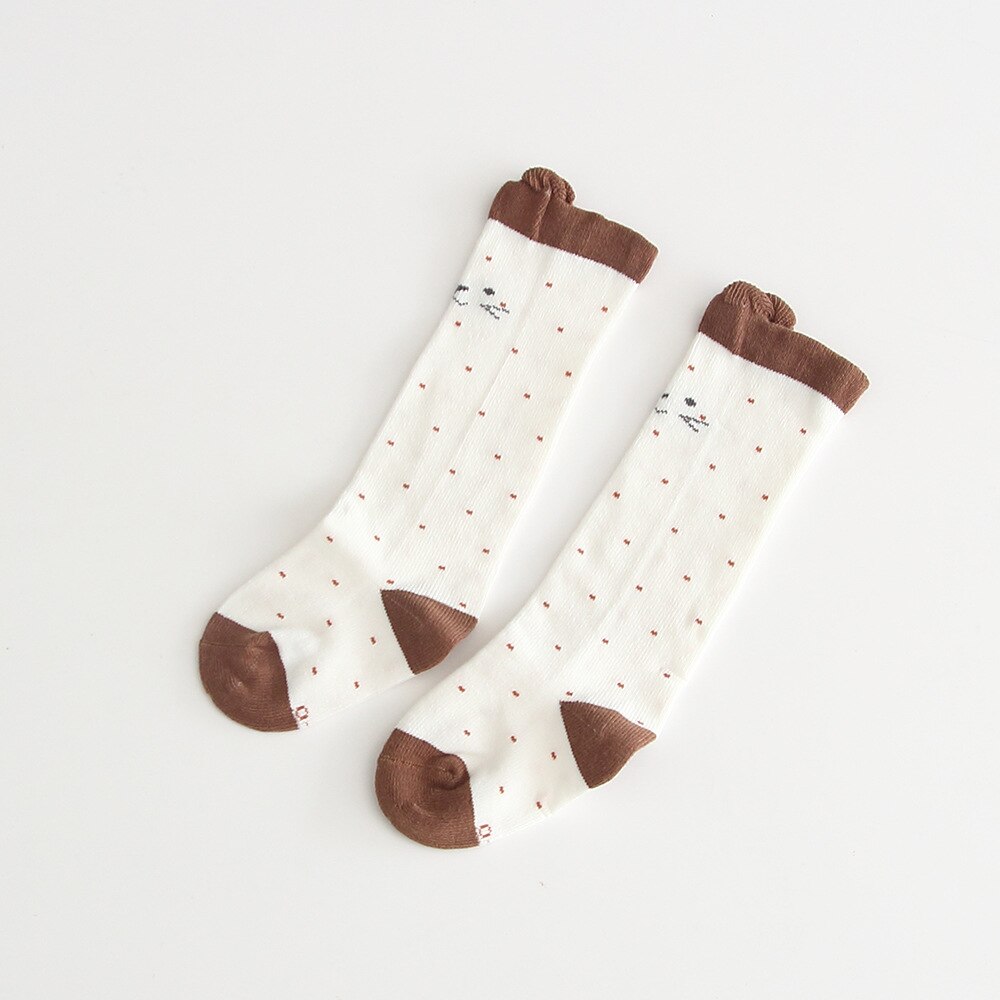 Fall Baby Girl Sokken Kids'socks Vrouwelijke Baby 'S Mid-Buis Halve Buis Sokken Jacquard Kat Sokken